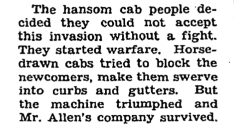 Hansom cab v taxi