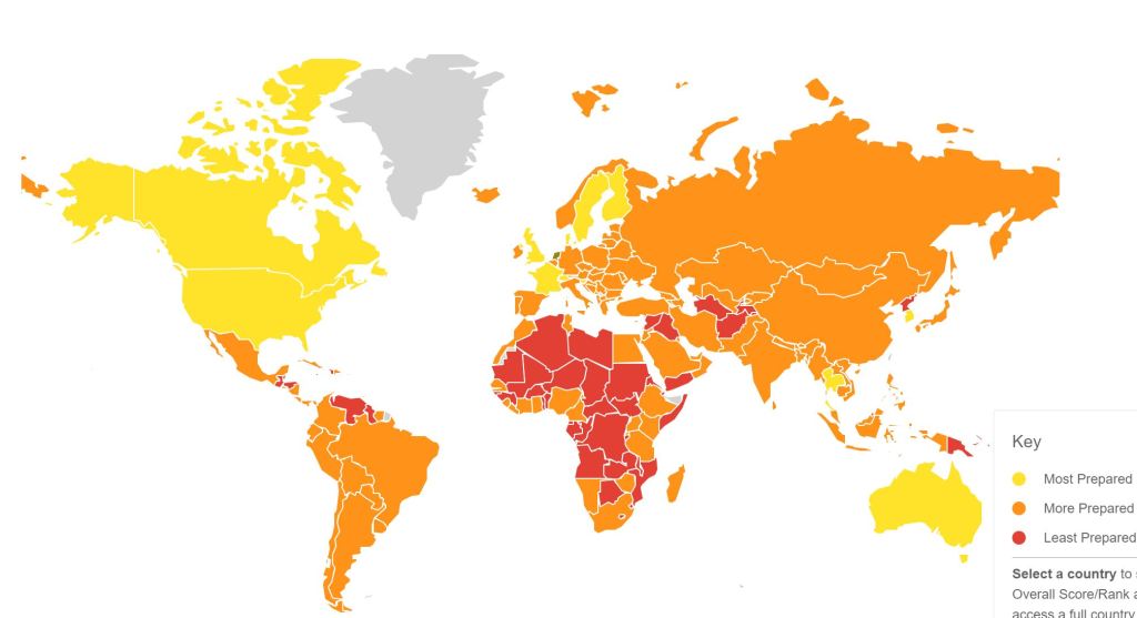 Countries ranked 2019 preparedness